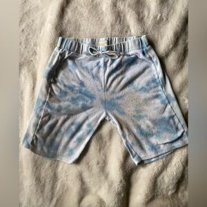 Terry cloth tie dye boys elastic waistband shorts